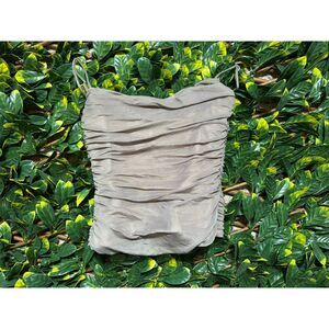 Zara Gray Scrunched Corset Top Size Small